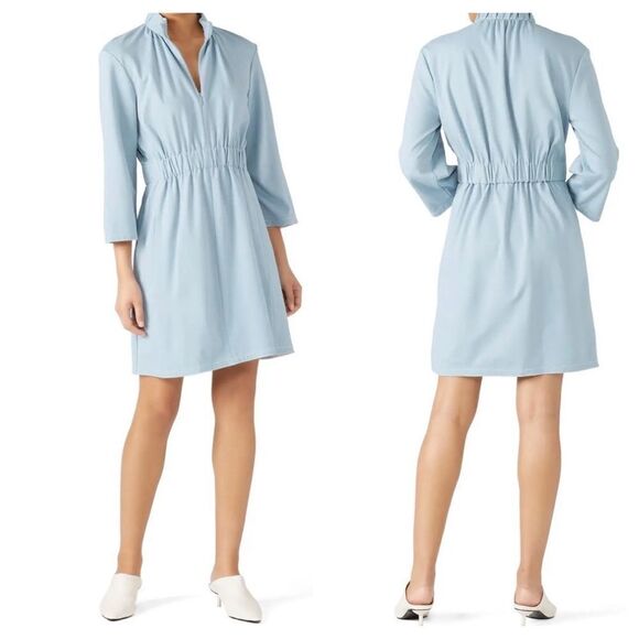 Tibi Weston Knit Mini Shirred Dress - Picture 1 of 7